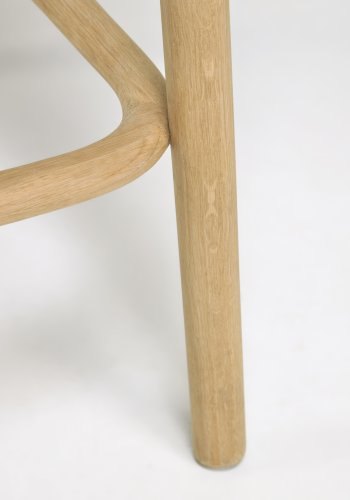 KAVE HOME Doriane barstol, m. rygln og fodsttte - natur rattan, stof og egetr