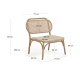 KAVE HOME Doriane lnestol - natur rattan, stof og egetr