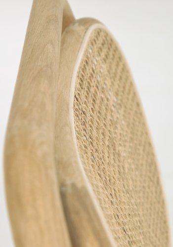 KAVE HOME Doriane lnestol - natur rattan, stof og egetr