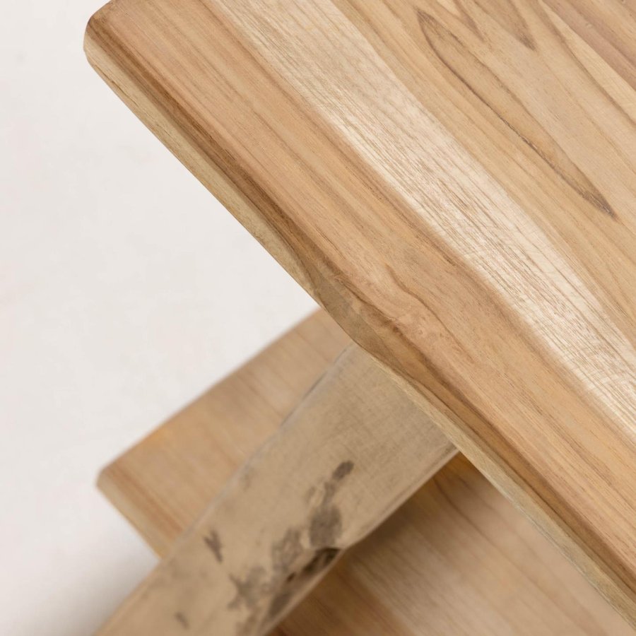 KAVE HOME Safara bnk, m. hylde natur genanvendt teak (150x32)