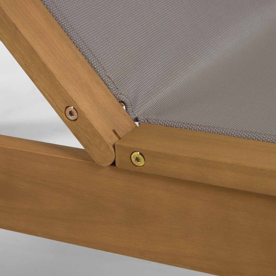 KAVE HOME Caterin liggestol - grn textilene og natur eukalyptustr