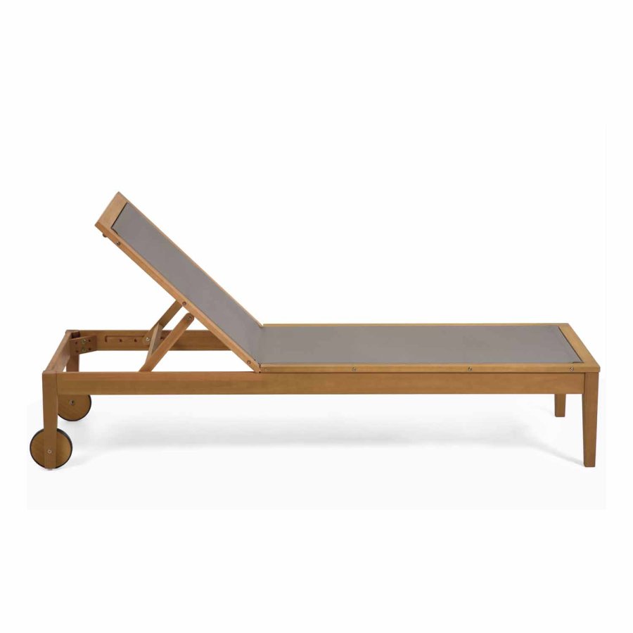 KAVE HOME Caterin liggestol - grn textilene og natur eukalyptustr