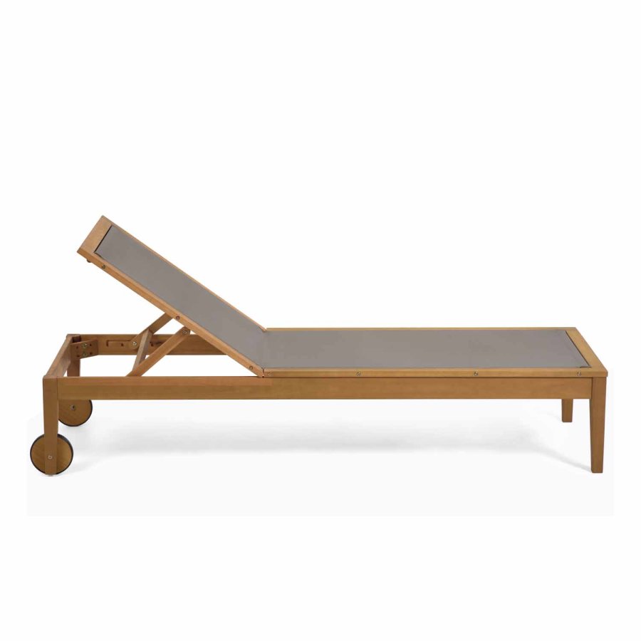 KAVE HOME Caterin liggestol - grn textilene og natur eukalyptustr