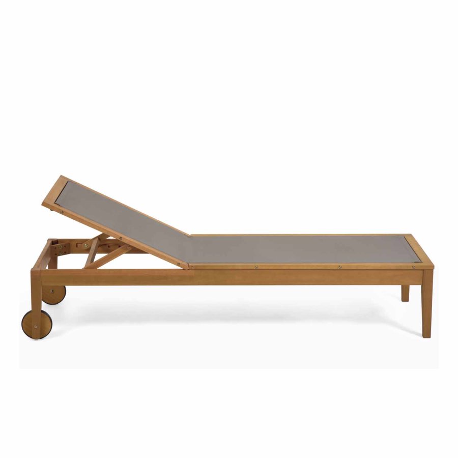 KAVE HOME Caterin liggestol - grn textilene og natur eukalyptustr