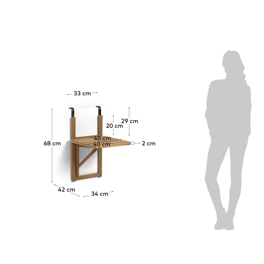 KAVE HOME Amarillis klapbord til haven - natur akacietr (40x42)