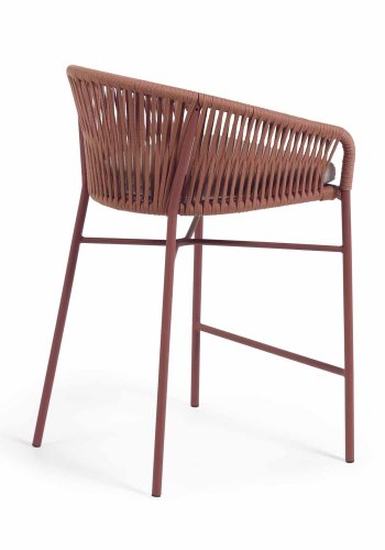 KAVE HOME Yanet havestol, m. armln og stofhynde - terracotta reb og stl (H:65)