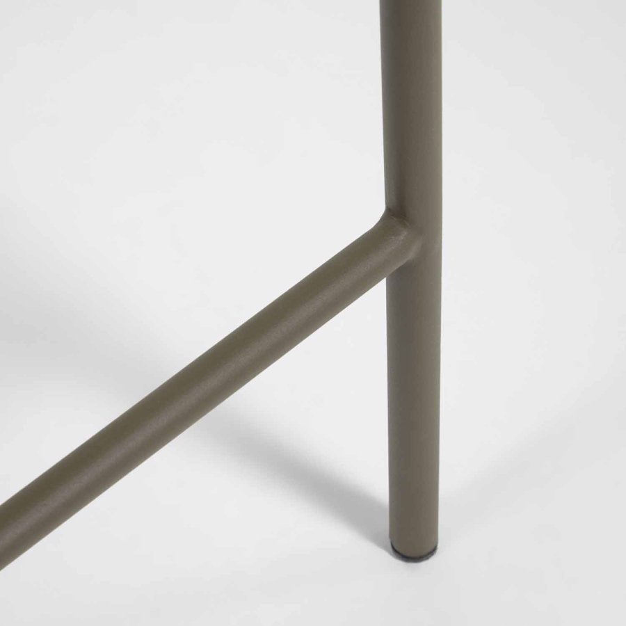 KAVE HOME Yanet barstol, m. rygln - grnt reb og stl (H 85)