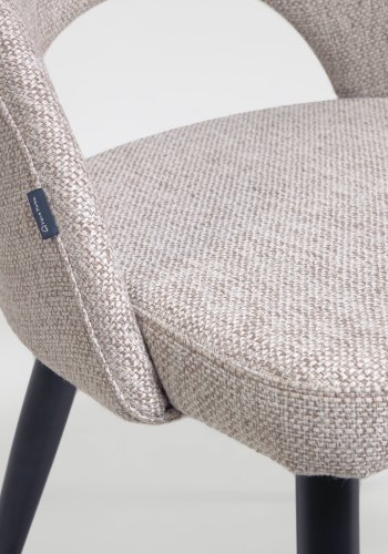 KAVE HOME Mael spisebordsstol - beige stof og sort stl