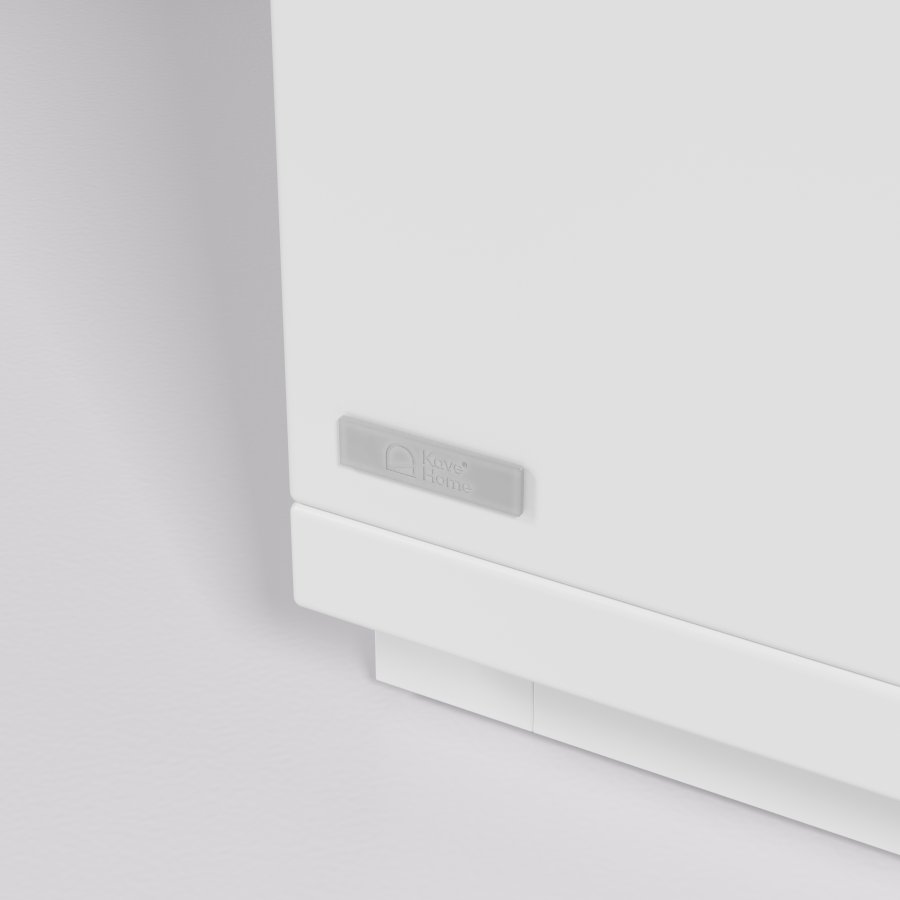 KAVE HOME Abilen TV-bord, m. 1 lge, 2 skuffer og 2 hylder - hvid MDF og natur egetrsfinèr (150x44)