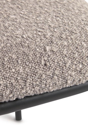 KAVE HOME Ciselia spisebordsstol - lysegr stof og sort stl