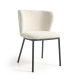 KAVE HOME Ciselia spisebordsstol - hvid stof og sort stl