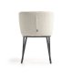 KAVE HOME Ciselia spisebordsstol - hvid stof og sort stl