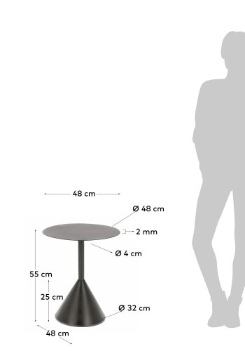 KAVE HOME Yinan sidebord, rund - sort jern (48)