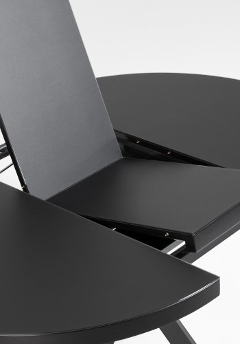 KAVE HOME Vashti spisebord, m. butterflybordplade - klar glas og sort stl (120)