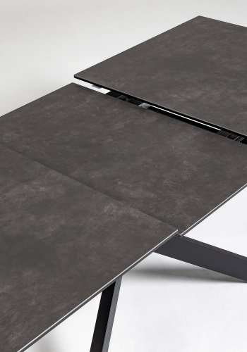 KAVE HOME Atminda spisebord, m. udtrk - glas og gr porceln samt sort stl (160(210)x90)