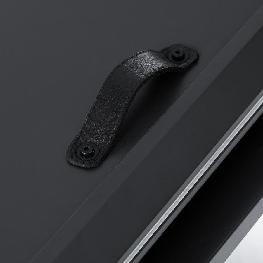 KAVE HOME Theone spisebord, m. butterflybordplade - klar glas og sort stl (160(210)x90)