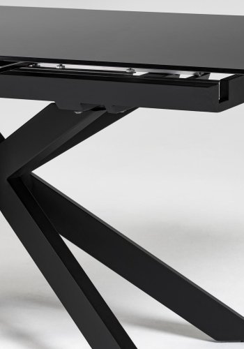 KAVE HOME Atminda spisebord, m. udtrk - klart glas og sort stl (160(210)x90) 