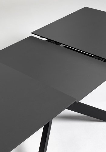 KAVE HOME Atminda spisebord, m. udtrk - klart glas og sort stl (160(210)x90) 