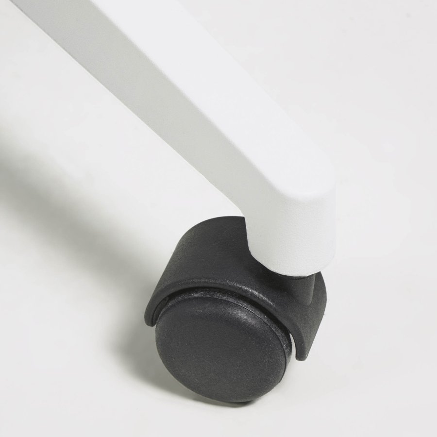 KAVE HOME Melva skrivebordsstol, justerbar, m. armln, hjul og drejefunktion - grt stof/hvidt plast