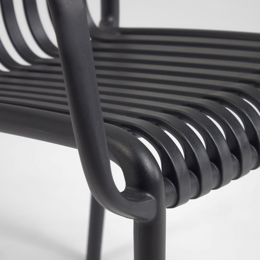 KAVE HOME Isabellini havestol, m. armln, stabelbar - sort plast