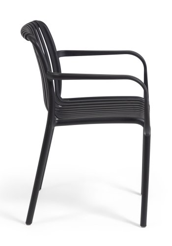 KAVE HOME Isabellini havestol, m. armln, stabelbar - sort plast