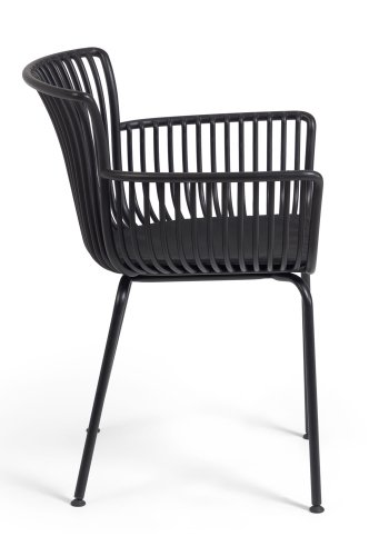 KAVE HOME Surpika havestol, m. armln og hynde - sort plast