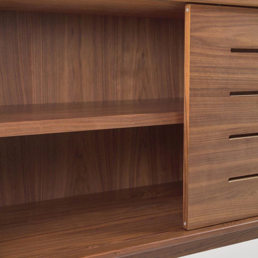 KAVE HOME Carolin sknk, m. 2 skydelger og 1 skuffe - brun valnddefiner og valnddetr (180x83.8)