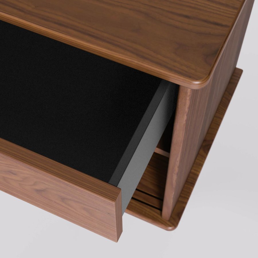 KAVE HOME Carolin sknk, m. 2 skydelger og 1 skuffe - brun valnddefiner og valnddetr (180x83.8)