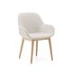 KAVE HOME Konna stol i beige med ben af massivt asketr i naturlig finish
