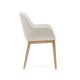 KAVE HOME Konna stol i beige med ben af massivt asketr i naturlig finish