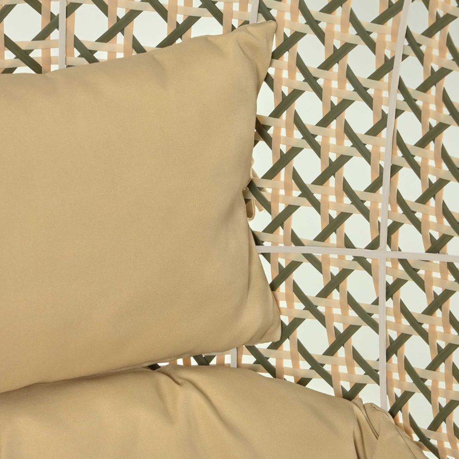 KAVE HOME Cira hngestol, m. hynder og stativ - polyester, multifarvet polyrattan og stl