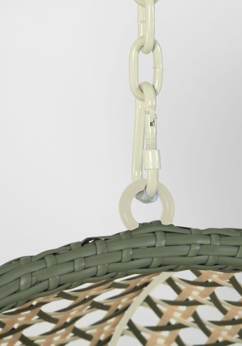 KAVE HOME Cira hngestol, m. hynder og stativ - polyester, multifarvet polyrattan og stl