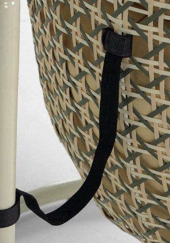 KAVE HOME Cira hngestol, m. hynder og stativ - polyester, multifarvet polyrattan og stl