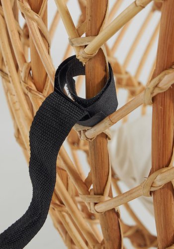 KAVE HOME hngestol, m. hynde og stativ - natur rattan og lysegr metal