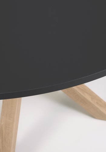 KAVE HOME Fuld Argo spisebord, rund - sort tr og natur stl med treffekt (120)