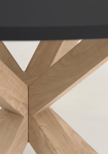 KAVE HOME Fuld Argo spisebord, rund - sort tr og natur stl med treffekt (120)