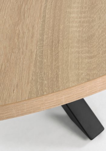 KAVE HOME Fuld Argo spisebord, rund - natur melamin og sort stl (120)