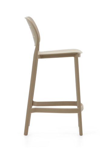 KAVE HOME Morella udendrs barstol, m. rygln og fodsttte - beige plast