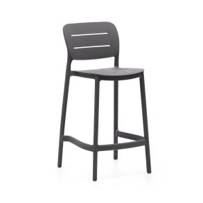 KAVE HOME Morella udendrs barstol, m. rygln og fodsttte - gr plast