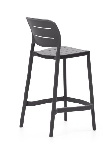 KAVE HOME Morella udendrs barstol, m. rygln og fodsttte - gr plast