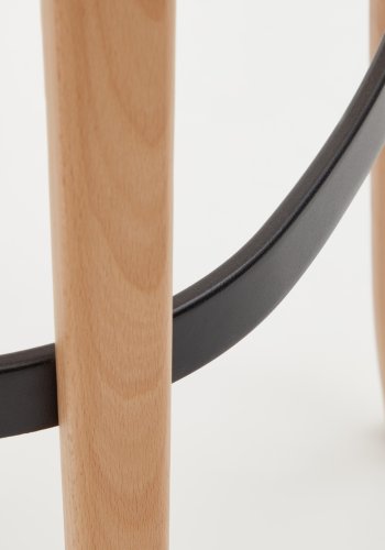 KAVE HOME Romane barstol, m. rygln og fodsttte - natur rattan og natur/sort askefiner/bg