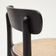 KAVE HOME Romane barstol, m. rygln og fodsttte - natur rattan og sort askefiner/bg