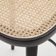 KAVE HOME Romane barstol, m. rygln og fodsttte - natur rattan og sort askefiner/bg