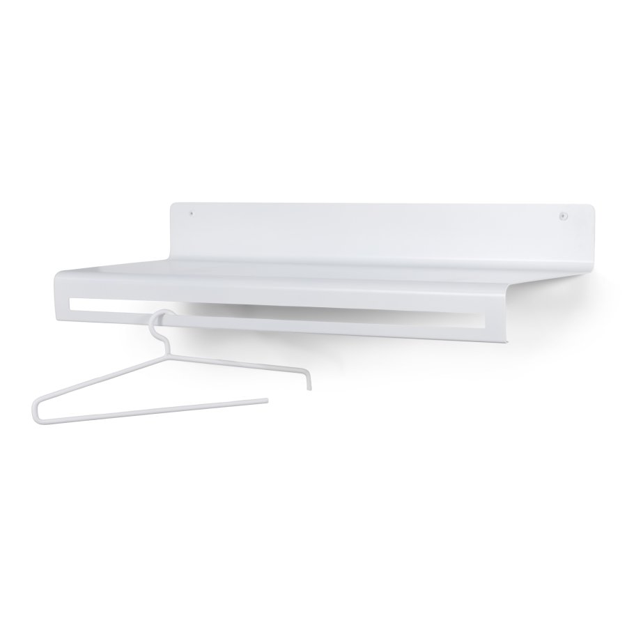 TORNA DESIGN Wave knagerkke, m. hylde - hvid stl (B:78)