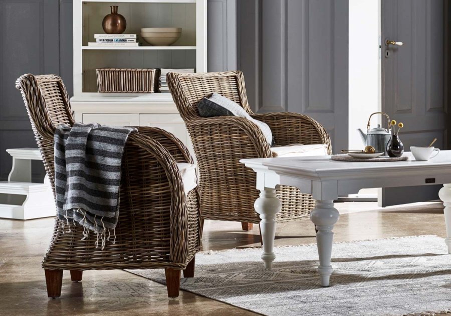 NOVASOLO Wickerworks Baron armstol - flettet rattan m. hynde