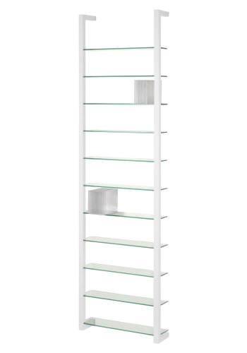 SPINDER DESIGN rektangulr Cubic reol, m. 11 hylder - glas og hvid stl 