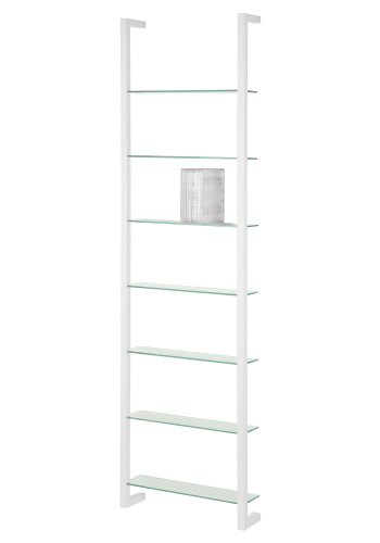 SPINDER DESIGN rektangulr Cubic reol, m. 7 hylder - glas og hvid stl