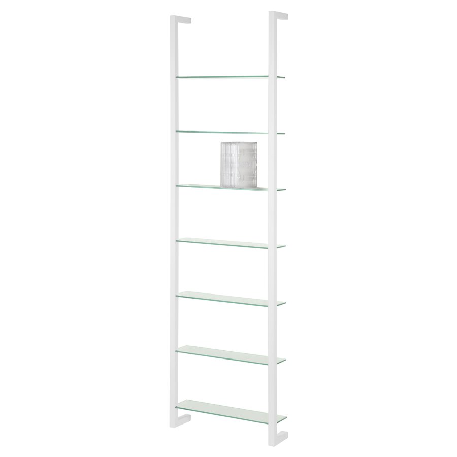 SPINDER DESIGN rektangulr Cubic reol, m. 7 hylder - glas og hvid stl