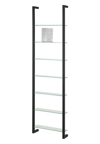 SPINDER DESIGN rektangulr Cubic reol, m. 7 hylder - glas og sort stl