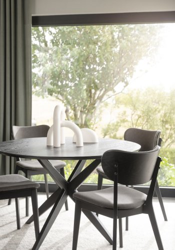 ROWICO Calverton spisebord, rund - sort egefiner og eg (120)